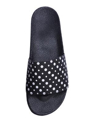 black leatherette slip on flip flops - 16315730 - Standard Image - 4