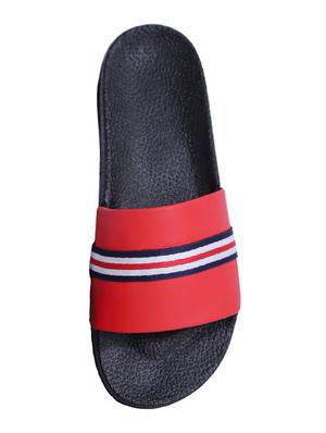 red leatherette slip on flip flops - 16315733 - Standard Image - 4