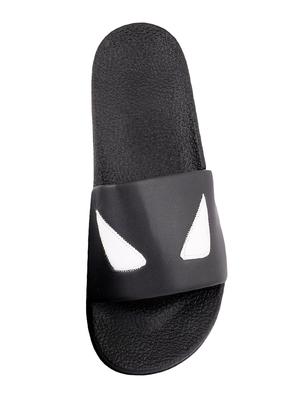 black leatherette slip on flip flops - 16315742 - Standard Image - 4