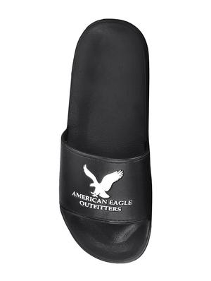 black leatherette slip on flip flops - 16315976 - Standard Image - 4