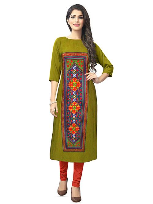 digital printed straight kurta - 16317052 - Standard Image - 1
