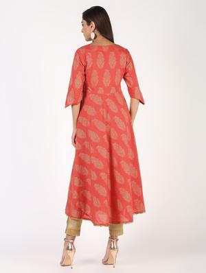 block printed angrakha kurta - 16317130 - Standard Image - 4