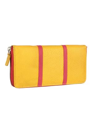 yellow leather regular clutch - 16317276 - Standard Image - 4