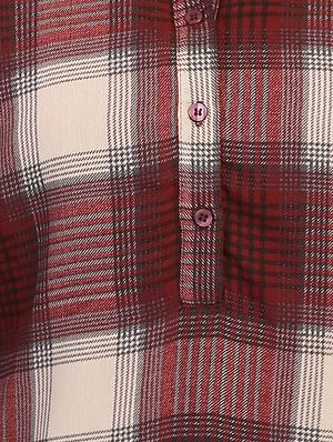 curved hem plaid shift dress - 16317758 - Standard Image - 4