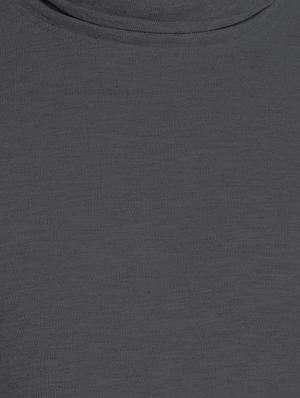 grey solid turtle neck tshirt - 16319271 - Standard Image - 4
