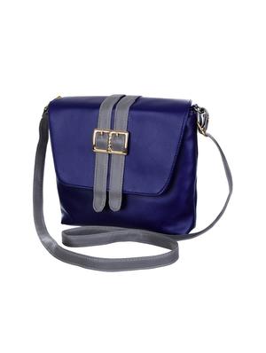blue leatherette (pu) regular sling bag - 16319491 - Standard Image - 4