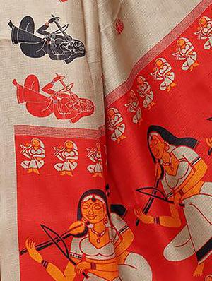 set of 2 multicolor printed saree combo with blouse - 16319624 - Standard Image - 7