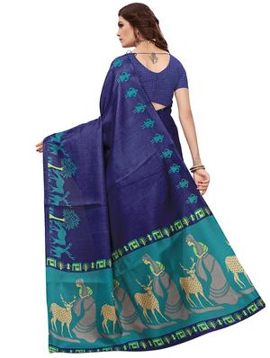 set of 2 multicolor printed saree combo with blouse - 16319627 - Standard Image - 4