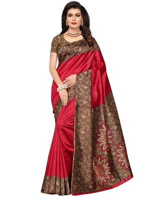 set of 2 multicolor printed saree combo with blouse - 16319631 - Standard Image - 4