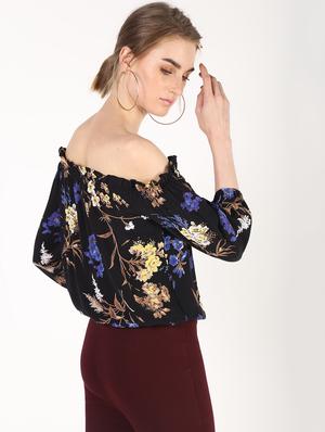off shoulder floral top - 16320278 - Standard Image - 4