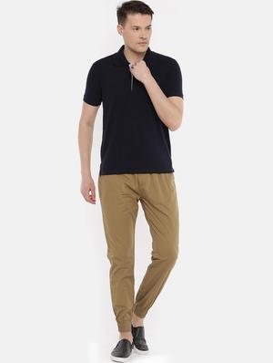 brown solid jogger - 16320936 - Standard Image - 4