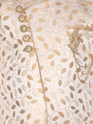 beige cotton kurta set - 16322198 - Standard Image - 4
