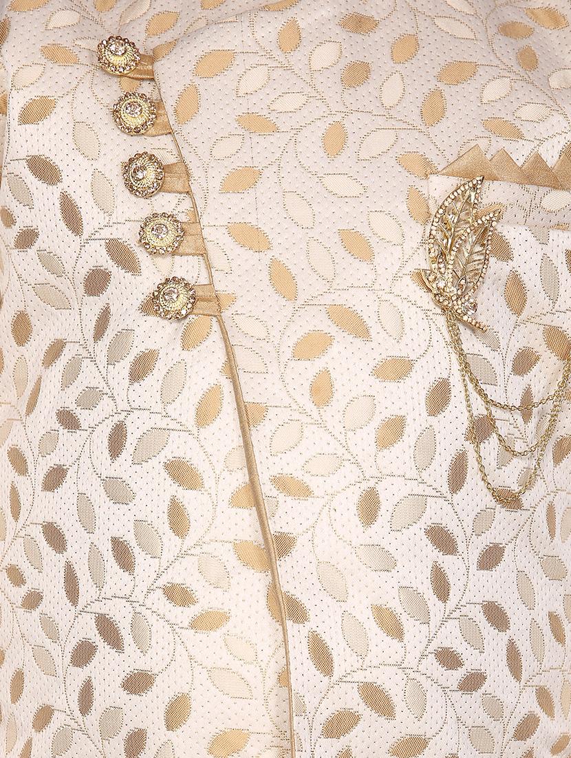 beige cotton kurta set - 16322198 - Zoom Image - 4