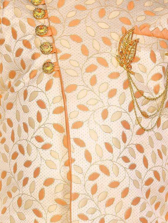 orange cotton kurta set - 16322199 - Zoom Image - 4