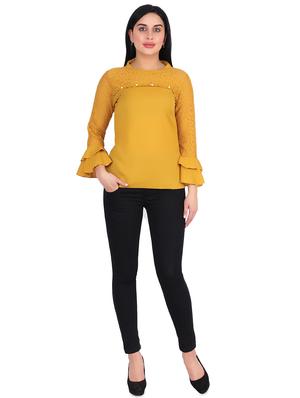 lace detail flute sleeved top - 16322761 - Standard Image - 4