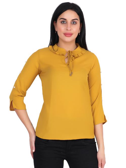 pearl embellished tie knot neck top - 16322814 - Standard Image - 1