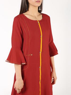 solid high-low kurta pant set - 16322995 - Standard Image - 4