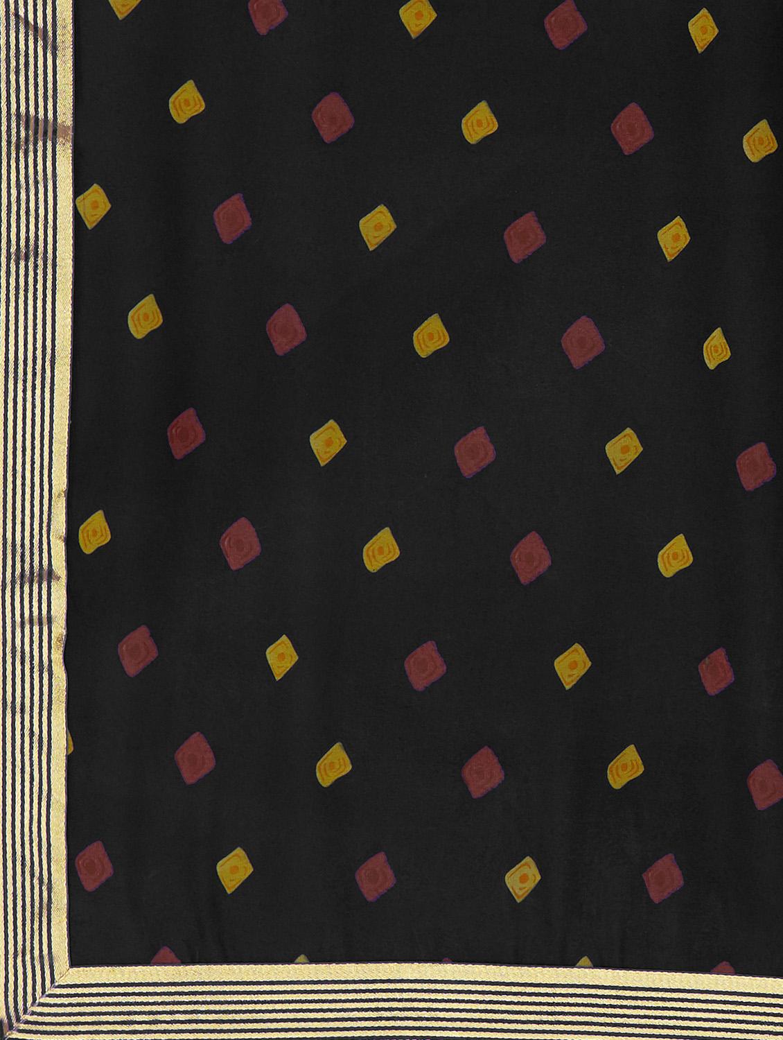 striped border bandhani saree with blouse - 16323245 - Zoom Image - 4