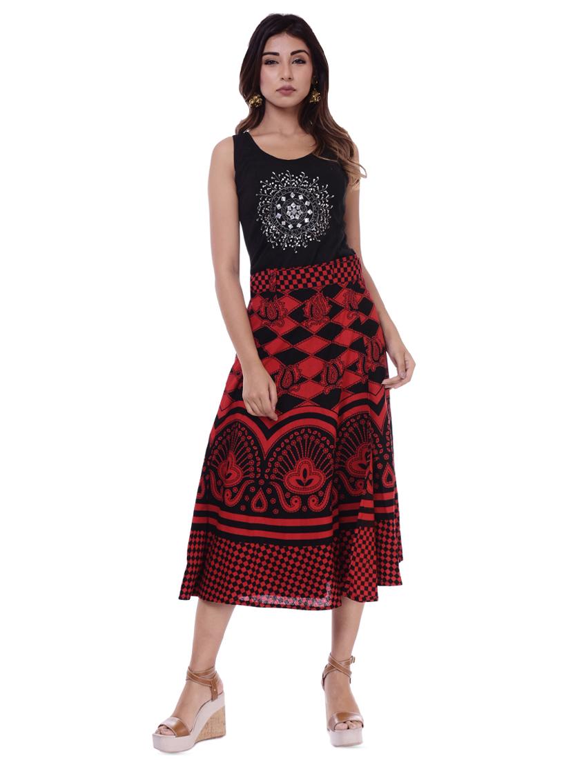 checkered a-line skirt - 16323326 - Zoom Image - 4