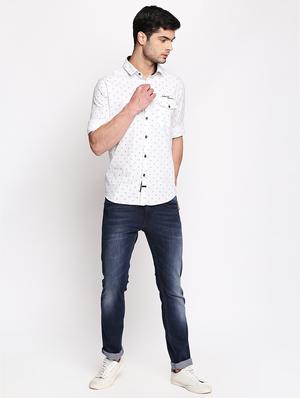 white printed casual shirt - 16324775 - Standard Image - 4