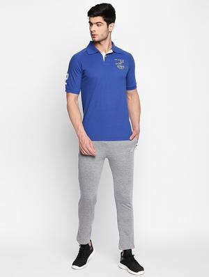 blue solid polo t-shirt - 16325102 - Standard Image - 4