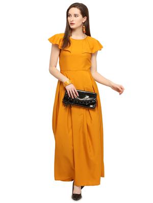 cape sleeves pleated maxi dress - 16325377 - Standard Image - 4