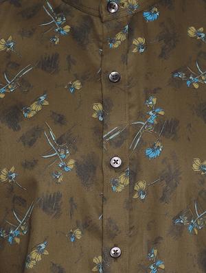 green floral print casual shirt - 16325470 - Standard Image - 4
