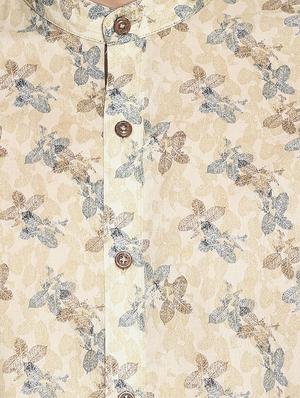 beige printed casual shirt - 16325474 - Standard Image - 4