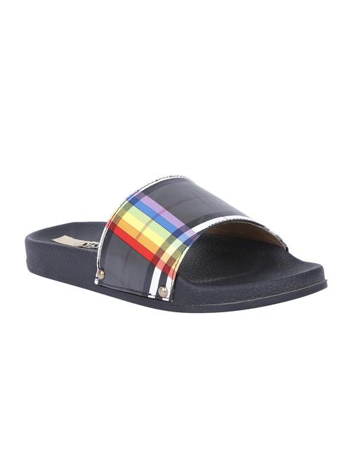 black slip on slides - 16325535 - Standard Image - 1
