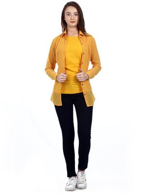 solid sheer shirt with inner - 16326189 - Standard Image - 4