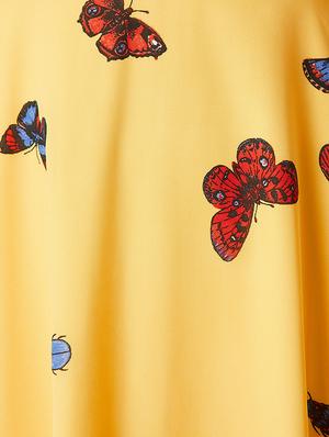 halter neck butterfly print asymmetric dress - 16326302 - Standard Image - 4