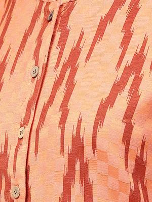 Ikat print front high slit kurta - 16326952 - Standard Image - 4