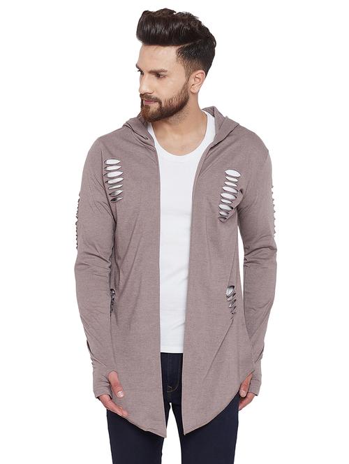 brown ripped shrug - 16327664 - Standard Image - 1