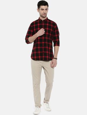 red cotton casual shirt - 16327722 - Standard Image - 4