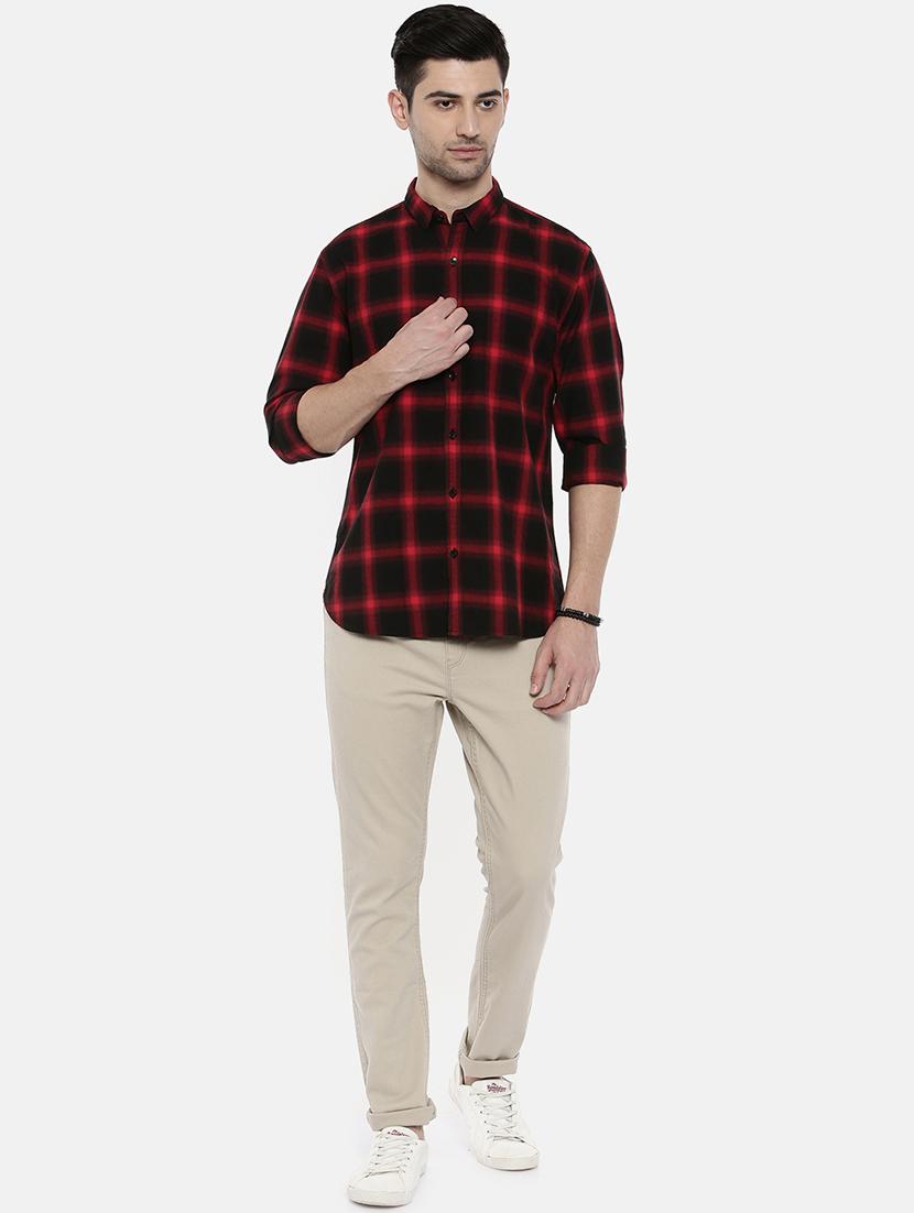 red cotton casual shirt - 16327722 - Zoom Image - 4