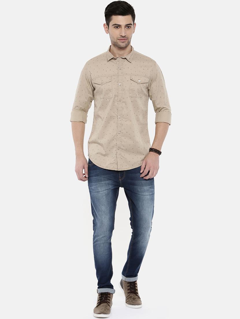 beige printed casual shirt - 16327748 - Zoom Image - 4