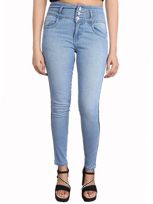 side tape skinny fit jeans - 16327822 - Standard Image - 1