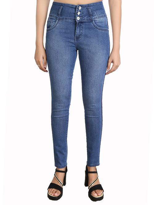 side tape skinny fit jeans - 16327823 - Standard Image - 1