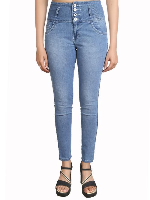 side tape skinny fit jeans - 16327825 - Standard Image - 1