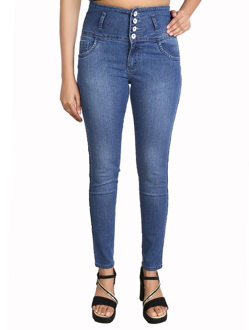 side tape skinny fit jeans - 16327826 - Standard Image - 1