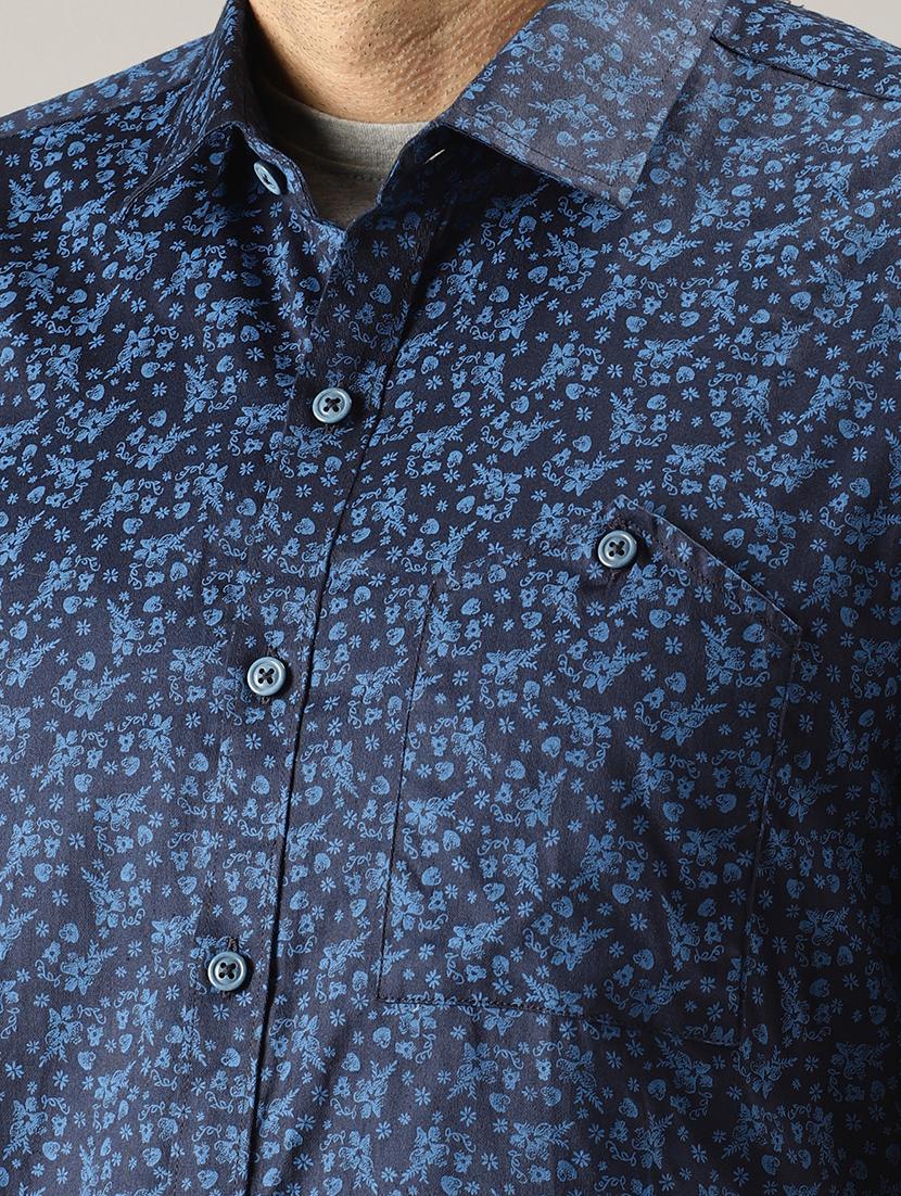 blue floral print casual shirt - 16328489 - Zoom Image - 4