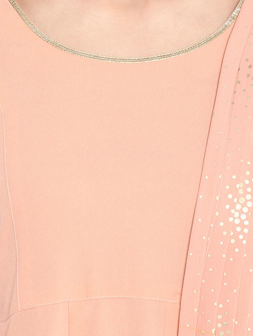 foil printed a-line kurta - 16328760 - Zoom Image - 4