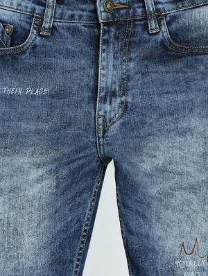 blue washed denim shorts - 16330182 - Standard Image - 4