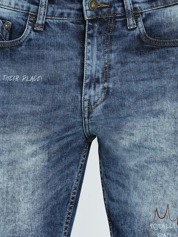 blue washed denim shorts - 16330182 - Zoom Image - 4