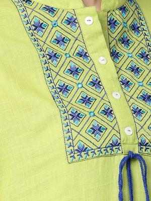 embroidered straight kurta - 16330447 - Standard Image - 4
