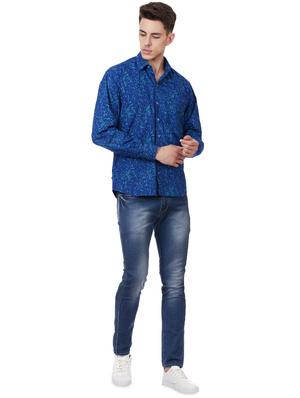blue cotton casual shirt - 16331049 - Standard Image - 4