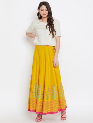 block printed flared skirt - 16331111 - Standard Image - 4