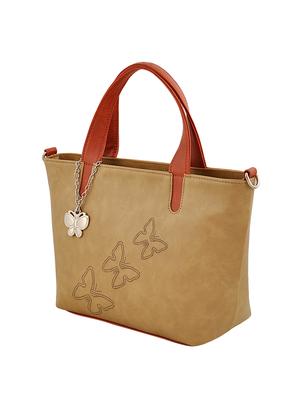 beige leatherette (pu) regular handbag - 16332033 - Standard Image - 4