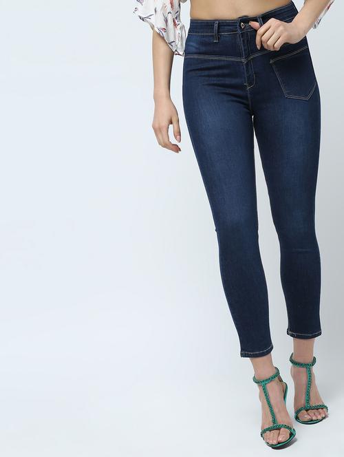 high rise stone washed jeans - 16332363 - Standard Image - 1