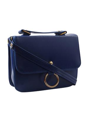 blue leatherette (pu) regular sling bag - 16332692 - Standard Image - 4